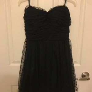 Strapless Black Polka Dot Dress